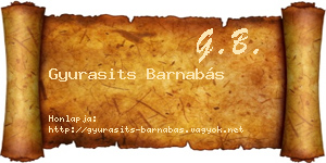 Gyurasits Barnabás névjegykártya