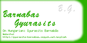 barnabas gyurasits business card