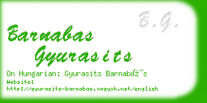 barnabas gyurasits business card